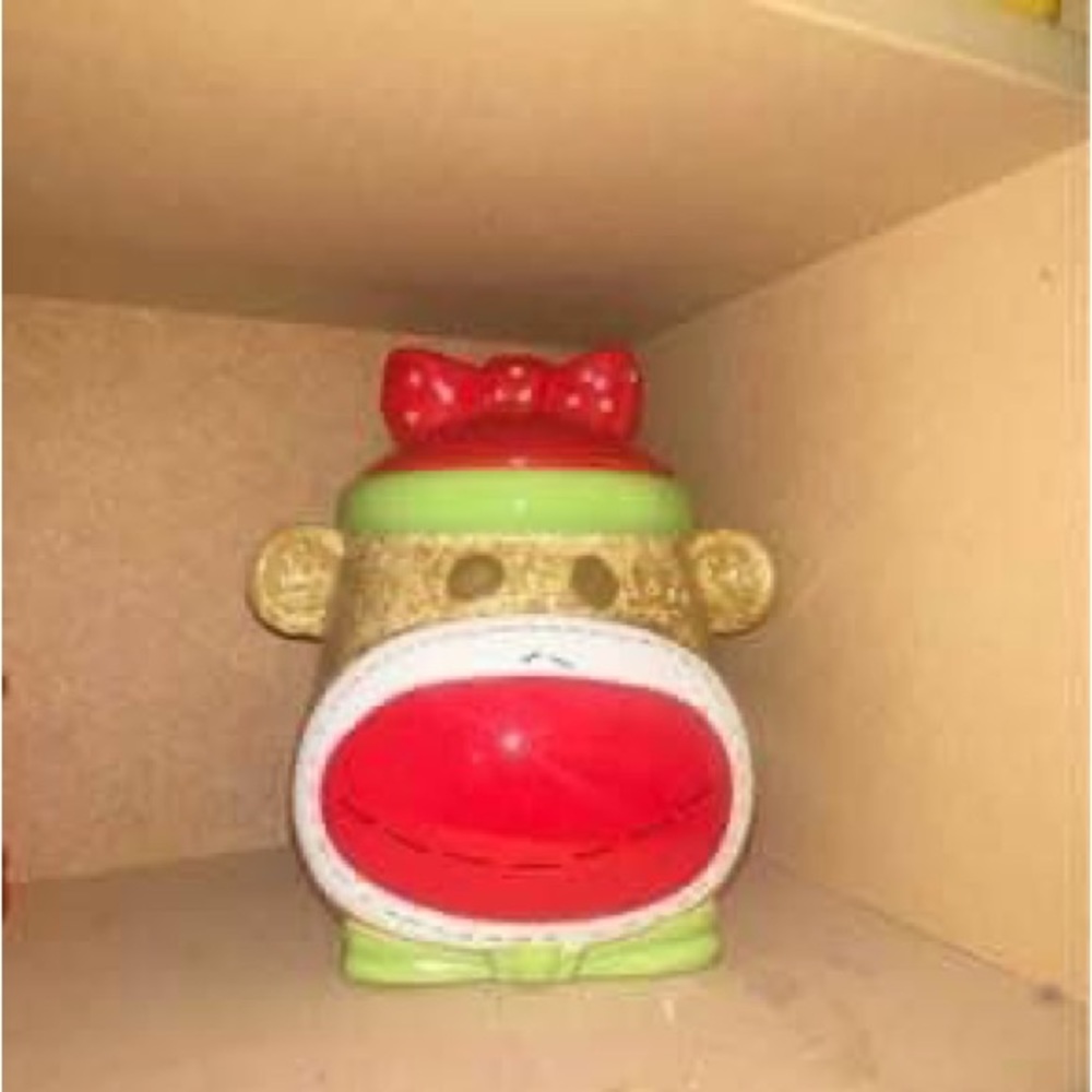 Sock monkey cookie jar